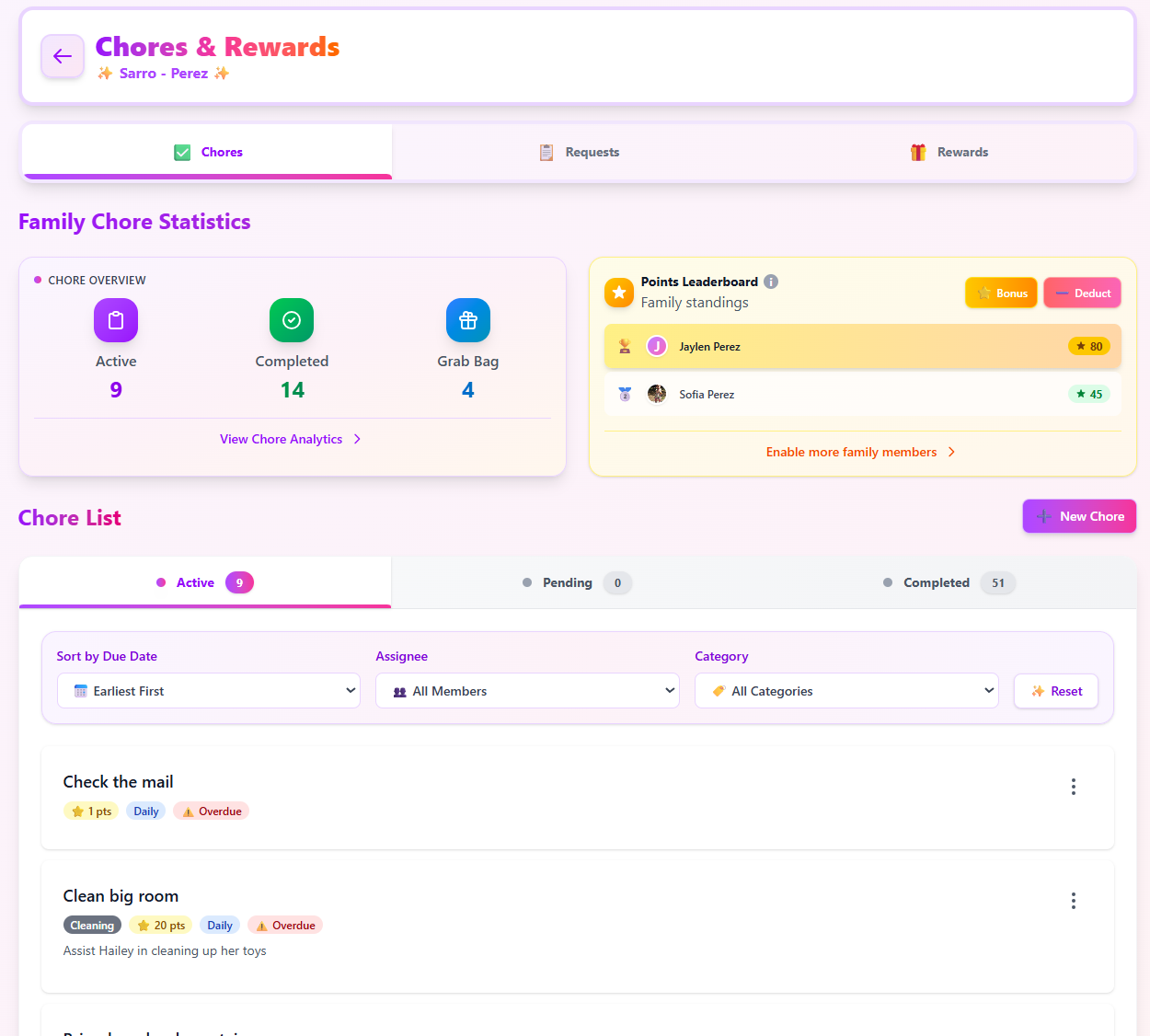 Gamified Chores screenshot